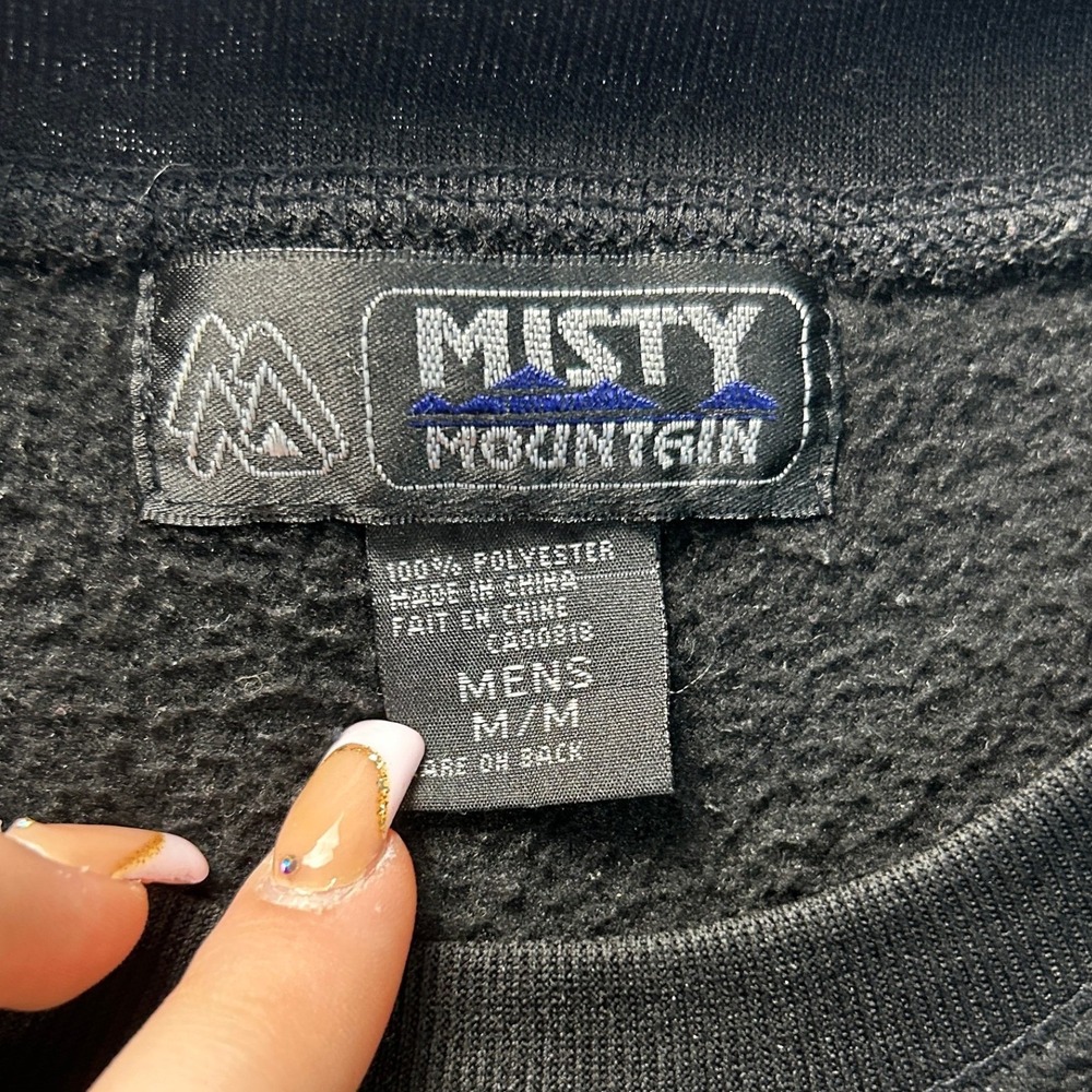 Misty Mountain Sweatshirt Mens Medium Black Fleece Crewneck Pullover Outdoor - Picture 3 of 6